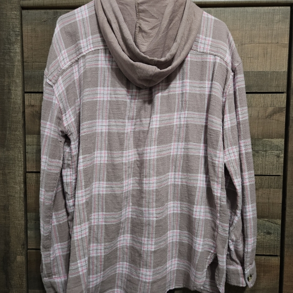 Hooded Flannel Shirt / Shacket - Picture 5 of 16